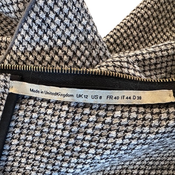 ✨ Roland Mouret Virgin Wool Houndstooth Sheath Dress – Size 8 ✨ - Picture 16 of 17